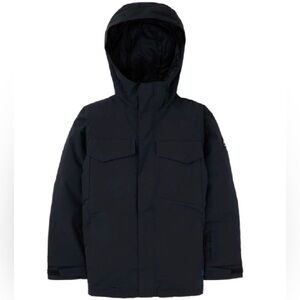 Burton Dryride Covert Kids Boys Hooded Ski Jacket Black Size Small 5-6